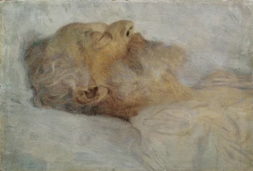 Vecchio uomo sul letto di morte