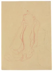 Studio di costume con mani giunte, ripetizione del lato destro, c.1903-04