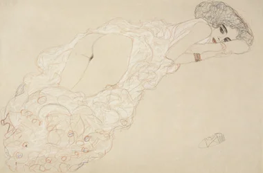 Nudo reclinato sdraiato sullo stomaco e rivolto a destra, 1910