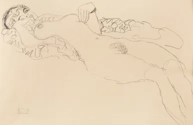 Nudo femminile reclinato, verso sinistra, 1917