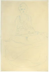 Mezza nuda seduta di fronte, c.1907