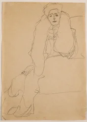 Seduto a sinistra, il busto inclinato in avanti, 1904-1905