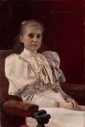 Giovane ragazza seduta