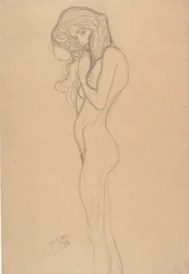 Studio di nudo femminile in piedi per Il fregio di Beethoven, 1901