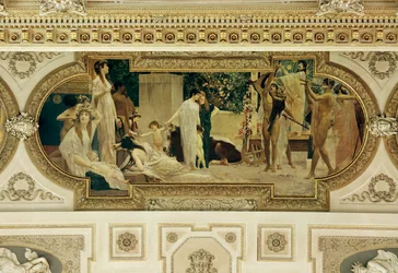 Burgtheater di Vienna (Teatro di Corte), affresco sul soffitto, particolare