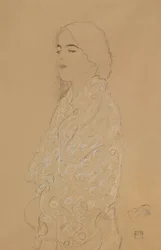 Donna con uno scialle bianco