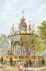 Il tempio delle offerte alla festa dei tiratori di Vienna del 1898