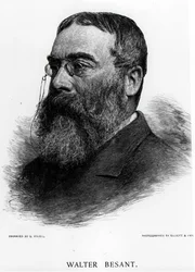 Sir Walter Besant (1836-1901) inciso da Gustav Kruell da una fotografia di Elliot & Fry