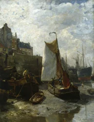Bassa marea nel porto di Anversa
