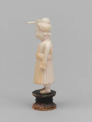Pedone nero, pezzo degli scacchi, India, circa 1820