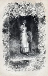 Ritratto di Fantine innamorata di Tholomyes - Illustrazione di Gustave Brion per "I miserabili - Prima parte: Fantine" di Victor Hugo 1862