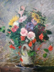 Francese: Bouquet di margherite, cappuccini e girasoli in un vaso
Tedesco: Bouquet di margherite, nasturzi e girasoli in un vaso