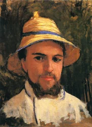 autoritratto con cappello di paglia