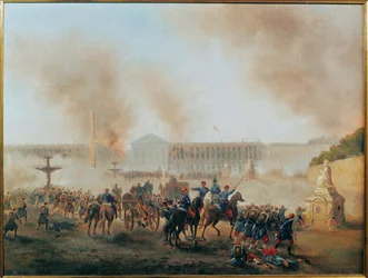 La Comune: battaglia in Place de la Concorde ... (dipinto su tela)