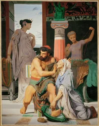Ulisse riconosciuto dalla nutrice Euryclee (dipinto su tela)