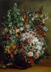 Mazzo di fiori in un vaso. 1862