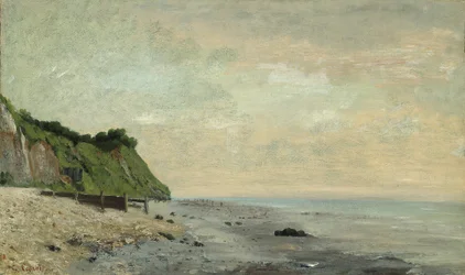 Scogliera sulla costa: Piccola spiaggia, alba