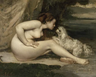 Femme nue au chien