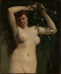 Nudo con ramo fiorito