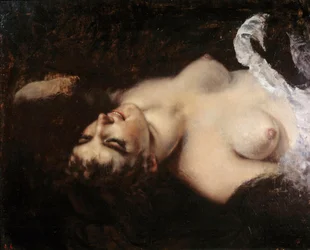 Studio per la donna con il pappagallo Il modello potrebbe essere Joanna Hiffernan, detta Jo