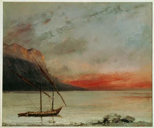 Tramonto sul lago di Ginevra (dipinto su tela)