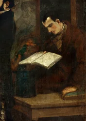 Il poeta Charles Baudelaire che legge
