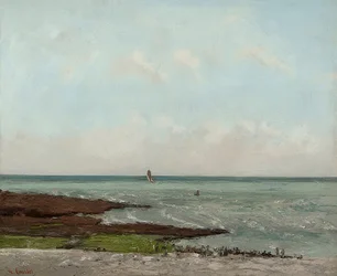 Lavandaie durante la bassa marea, Étretat