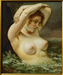 Donna e onda (olio su tela)