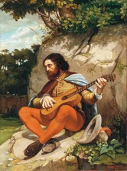 Giovane uomo in un paesaggio