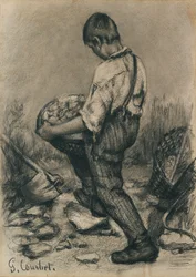 Giovane spaccapietre