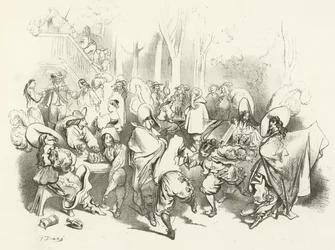 Dopo il decreto di Richelieu contro il duello (incisione)