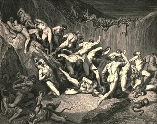 In mezzo a questa terribile esuberanza di dolore correvano spiriti nudi alati di orribile paura, c1890