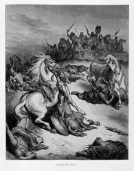 Morte del re Saul di Israele, Illustrazione dalla Bibbia di Doré