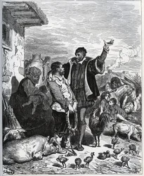 Don Chisciotte convince il suo vicino Sancho Panza a essere il suo scudiero - da "Don Chisciotte della Mancia" di Miguel Cervantes