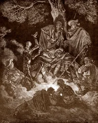 Don Chisciotte e Sancho Panza con i caprai (incisione di Gustave Doré per 