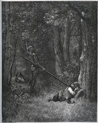 Don Chisciotte sveglia Sancho Panza - da "Don Chisciotte della Mancia" di Miguel Cervantes