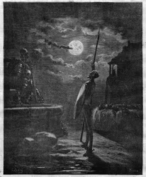 Don Chisciotte di Miguel de Cervantes (1547-1616) illustrato da Gustave Doré (1832-1883) - Incisione in "Le Journal Illustré"