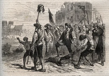 Rivoluzione francese: Morte di Jacques de Flesselles, amministratore francese, prevosto dei mercanti a Parigi il 14 luglio 1789