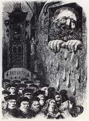 Gargantua in lutto per la morte della moglie - illustrazione da 