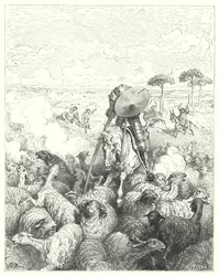Don Chisciotte di Gustave Doré: "Attaccò lo squadrone di pecore"