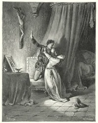 Don Chisciotte di Gustave Doré: "Sono tuo in questo momento, bella Dorotea: vedi, ti do qui la mia mano per essere tua" (incisione)