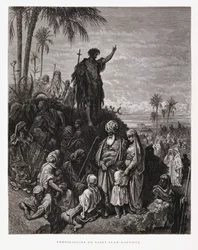 Giovanni Battista predica, illustrazione dalla Bibbia di Doré