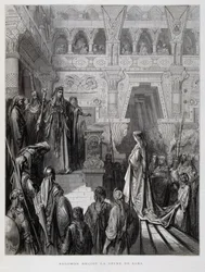 Il re Salomone riceve la regina di Saba, Illustrazione dalla Bibbia di Doré