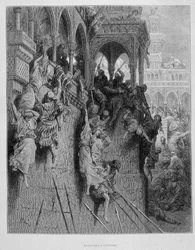 Massacri di Antiochia durante la prima crociata - incisione di Gustave Doré