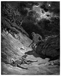Assassinio di Abele da parte di Caino - illustrazione di Gustave Doré per La Bibbia