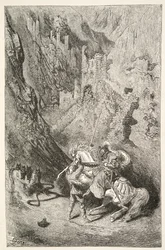 Sulla strada per la Cappella Verde, da Stories of the Days of King Arthur di Charles Henry Hanson, pub.1898