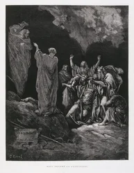 Saul e la strega di Endor, Illustrazione dalla Bibbia di Doré