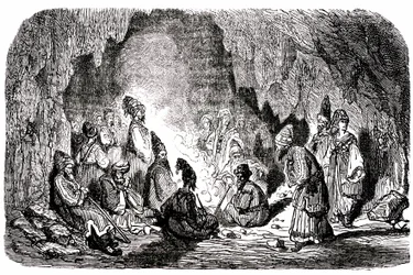 Sindbad il marinaio - racconto delle mille e una notte - illustrazione di Gustave Doré - edizione Maxwell 1865 - Primo viaggio: Sindbad, abbandonato in mezzo al mare dai suoi compagni, raggiunge un