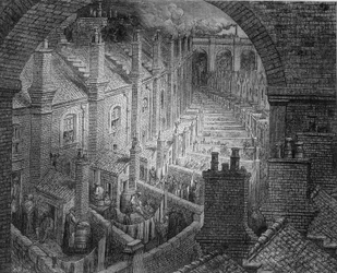 I cortili di Londra - in "Londra" di Gustave Doré