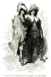 Il Barone de Sigognac e il Marchese de Bruyères. Incisione di Gustave Doré che illustra il romanzo di Théophile Gautier 